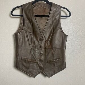 Cabi Brown 100% Leather XS Country Western Cowboy Rodeo Renaissance Faire Retro